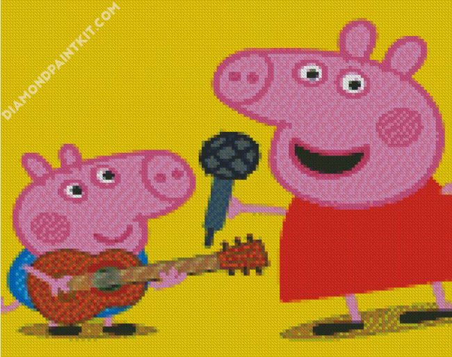 Peppa Pigs Musicians diamond painting