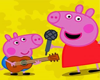 Peppa Pigs Musicians diamond painting