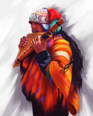 Peruvian Flute Player diamond painting