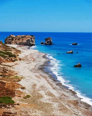 Petra tou Romiou Cyprus diamond painting