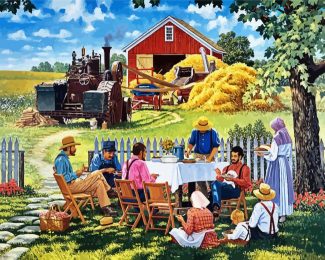 Picnic In Farm diamond painting