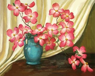 Pink Dogwood Vase diamond painting