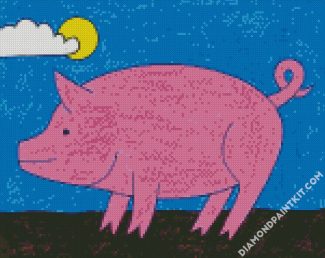 Pink Pig diamond painting