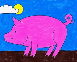 Pink Pig diamond painting