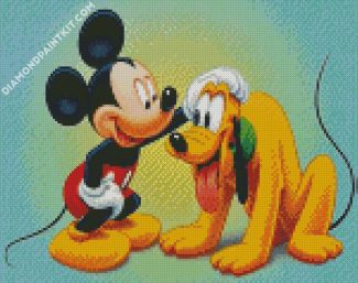 Pluto And Mickey Mouse diamond painting