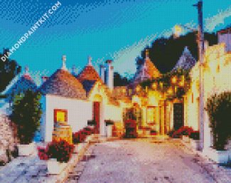 Puglia Trulli Houses diamond painting