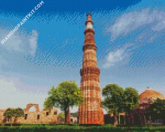 Qutab Minar Delhi diamond painting