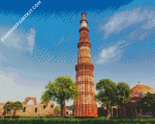 Qutab Minar Delhi diamond painting