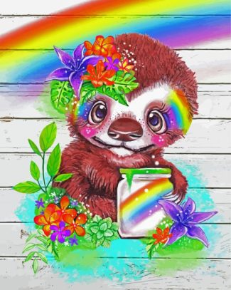 Rainbow Sloth diamond painting