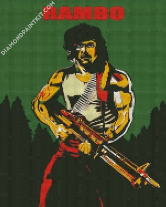 Rambo Illustration diamond painting