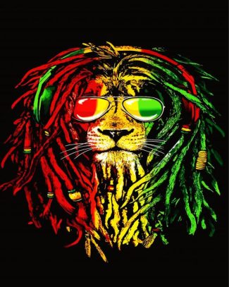 Rasta Lion diamond painting