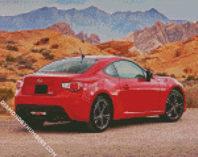 Red Toyota Car diamond painting