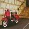 Red Vespa Scooter diamond painting