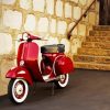 Red Vespa Scooter diamond painting