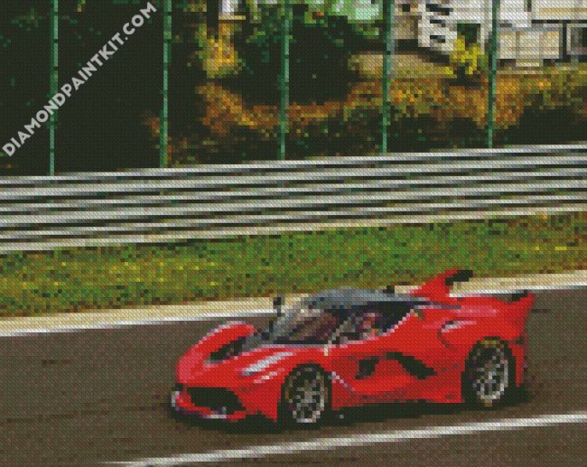 Red ferrari Race Car diamond paintings