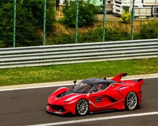 Red ferrari Race Car diamond painting