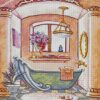 Retro Bathtub diamond paintings