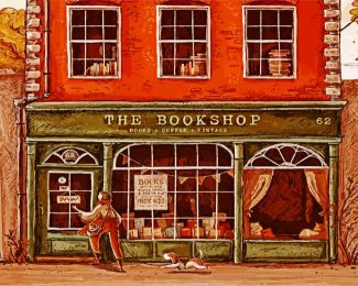 Retro Bookshop diamond painting