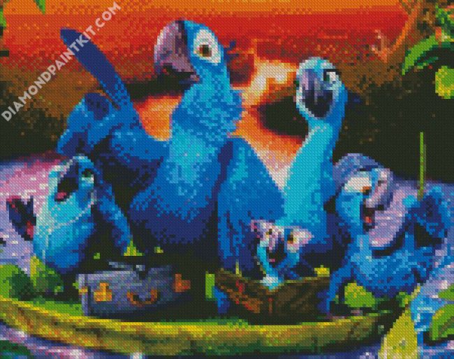 Rio Blue Family diamond painting