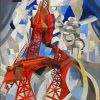 Robert Delaunay Red Eiffel Tower diamond painting