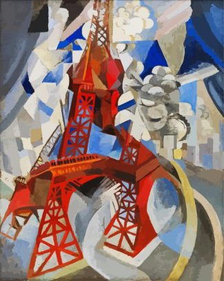 Robert Delaunay Red Eiffel Tower diamond painting