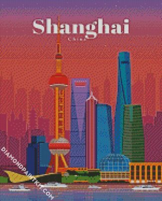 Shanghai City Poster diamond painting