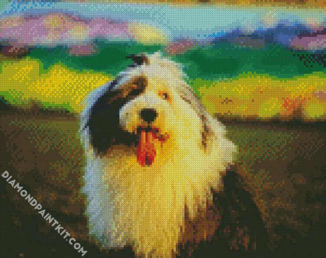 Sheepdog diamond painting