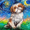 Shih Tzu Stary Night diamond painting