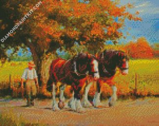 Shire Horses diamond painting