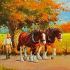 Shire Horses diamond painting