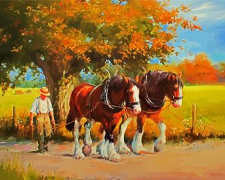 Shire Horses diamond painting