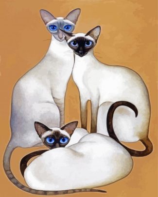 Siamese Family diamond painting