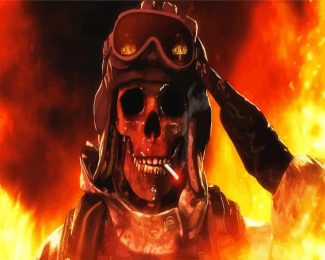 Skull Firefighter diamond painting