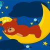 Sleeping Teddy Bear On Moon diamond painting