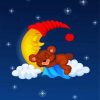 Sleepy Teddy Bear On Moon diamond painting