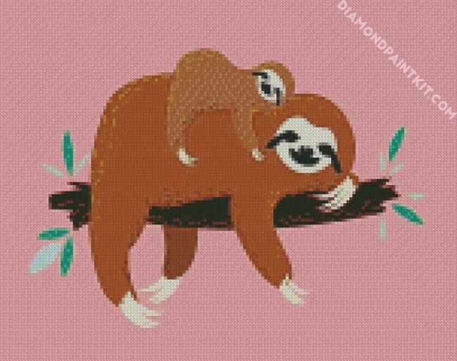 Sloth And Mom diamond painting