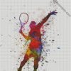 Splatter Tennis Player diamond painting