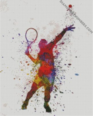 Splatter Tennis Player diamond painting