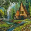 Spring Forest Cabin diamond paintings