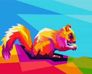 Squirrel Pop Art diamond painting