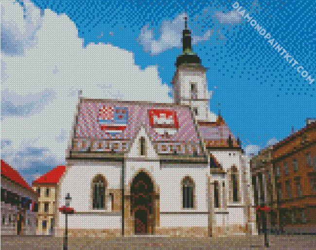 St Marks Church Lovrijenac Croatia diamond painting