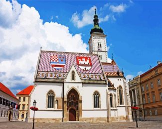 St Marks Church Lovrijenac Croatia diamond painting