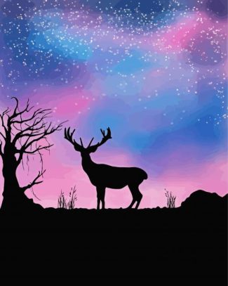 Stag Silhouette diamond painting