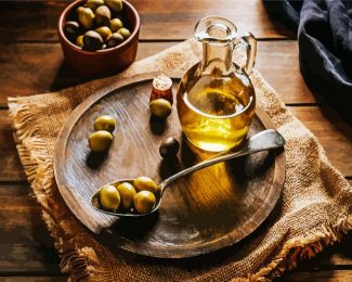 Still Life olives And Oil diamond painting