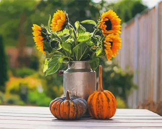 Sunflowers And Pumpkins diamond painting