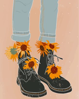 Sunflowers Boots diamond painting