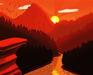 Sunrise Over Mountains diamond painting