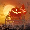 Sunset Halloween Pumpkins diamond painting