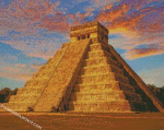 Sunset chichen itza Mexico diamond paintings