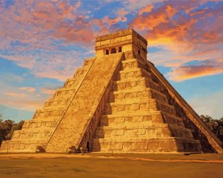 Sunset chichen itza Mexico diamond painting